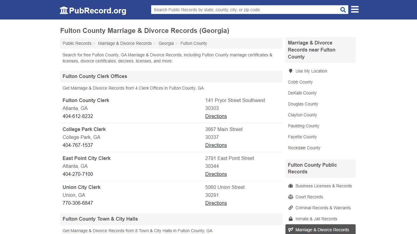 Fulton County Marriage & Divorce Records (Georgia)